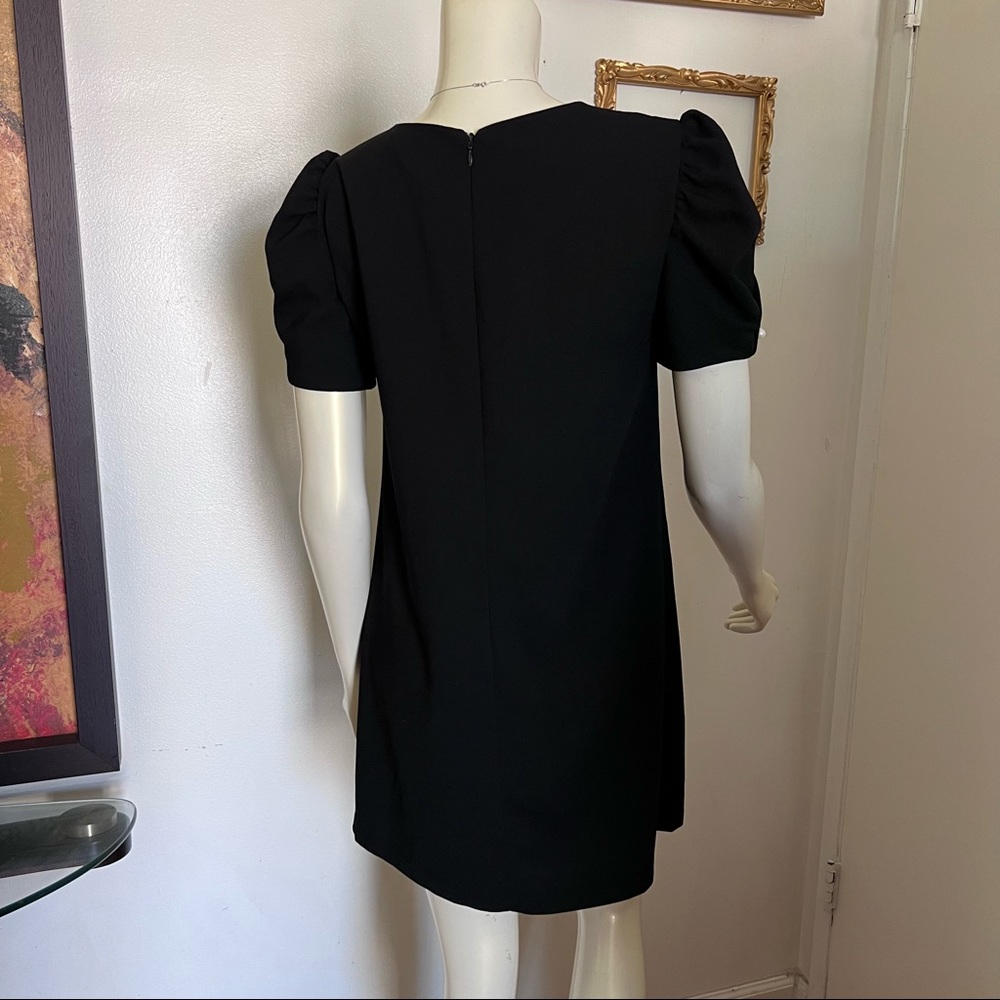 Zara Black Dress Pear Sleeve Detail Mini Dress Size Small LBD Little Black Dress - Picture 4 of 9